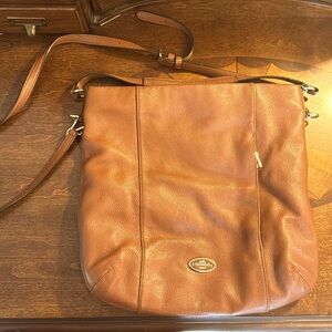 Authentic Coach Saddle Brown Pebbled Leather Hobo Shoulder / Cross-body